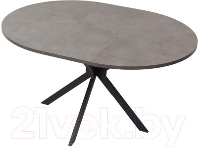 Обеденный стол M-City Вега D110 раскладной / 464M04502 (бетон чикаго темно-серый/черный)