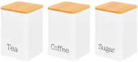 Набор емкостей для хранения Elan Gallery Чай, кофе, сахар / 240208 (белый) - 