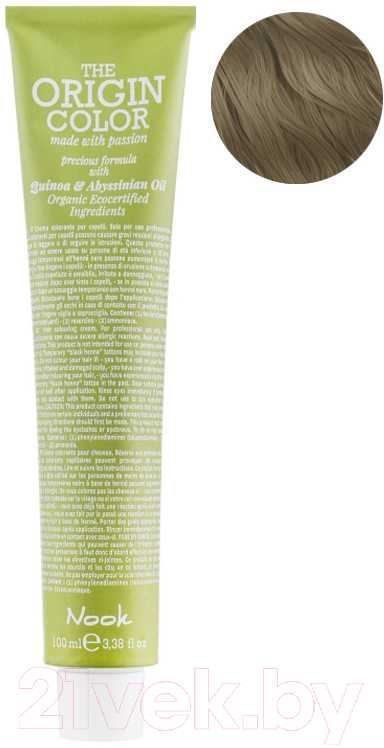 Крем-краска для волос Nook The Origin Color Permanent Colouring Cream 7.3 (100мл, золотистый блондин)