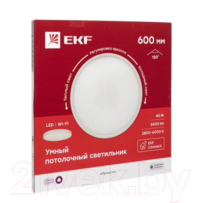 Потолочный светильник EKF Connect умный 600мм 45W / sclwf-600-cct