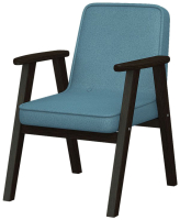 Кресло мягкое Мебелик Ретро (голубой/венге) - 