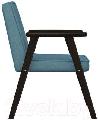 Кресло мягкое Мебелик Ретро (голубой/венге)