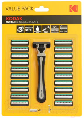 Бритвенный станок Kodak Disposable Razor Ultra 3 / CAT 30422308 1/24 (21 кассета)