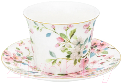 Набор для чая/кофе Elan Gallery Яблоневый цвет на белом / 420416