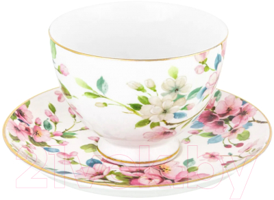 Набор для чая/кофе Elan Gallery Яблоневый цвет на белом / 420419