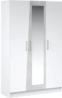 Шкаф Империал Антария 3-х дверный с зеркалами (белый жемчуг/ателье) - 
