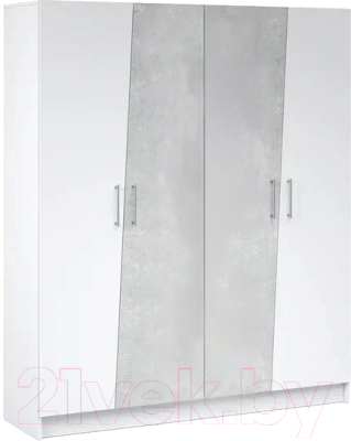Шкаф Империал Антария 4-х дверный без зеркал (белый жемчуг/ателье)
