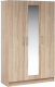 Шкаф Империал Антария 3-х дверный с зеркалами (дуб сонома) - 