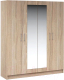 Шкаф Империал Антария 4-х дверный с зеркалами (дуб сонома) - 