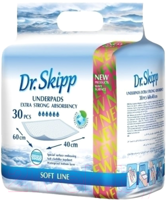 Набор пеленок одноразовых детских Dr.Skipp Soft Line с суперабсорбентом впитывающие 60x40 (60шт)