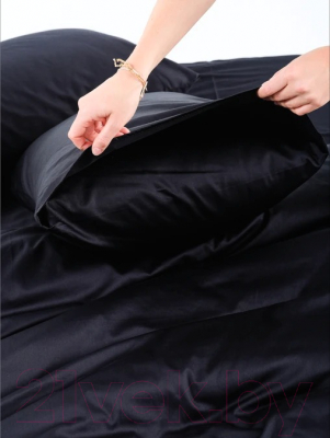 Комплект постельного белья GoodNight Сатин Делюкс Евро 2 / 267076 (черный)