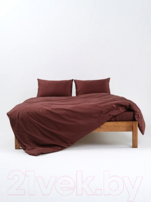 Комплект постельного белья GoodNight Сатин Делюкс Евро 2 / 401432 (шоколад)