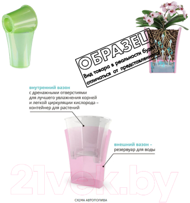 Изображение товара Вазон Santino Arte-Dea / ADEA125GA (зеленое яблоко)