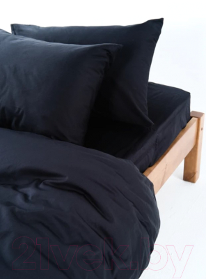 Комплект постельного белья GoodNight Сатин Делюкс Дуэт / 267077 (50x70, черный)