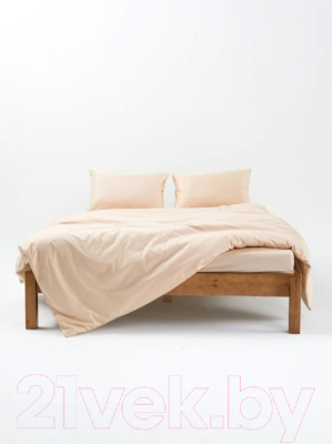 Комплект постельного белья GoodNight Сатин Делюкс Евро / 341735 (50x70, бежевый)
