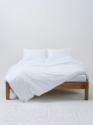 Комплект постельного белья GoodNight Сатин Делюкс Евро / 270504 (50x70, белый)