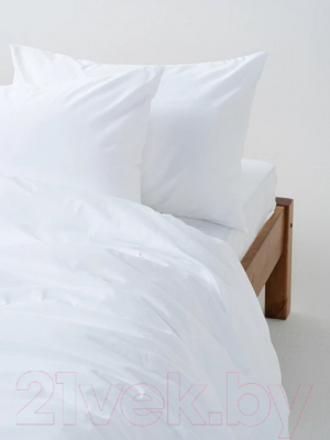 Комплект постельного белья GoodNight Сатин Делюкс Евро / 270504 (50x70, белый)