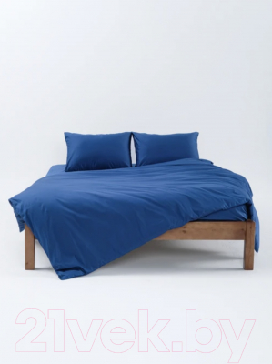 Комплект постельного белья GoodNight Сатин Делюкс Евро / 348383 (50x70, синий)