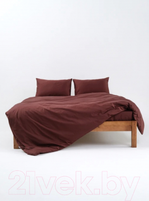 Комплект постельного белья GoodNight Сатин Делюкс Евро / 401438 (50x70, шоколад)