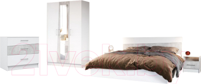 Изображение товара Комплект мебели для спальни Империал Антария 3 (белый жемчуг/ателье)