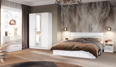 Изображение товара Комплект мебели для спальни Империал Антария 3 (белый жемчуг/ателье)