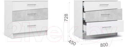 Изображение товара Комплект мебели для спальни Империал Антария 3 (белый жемчуг/ателье)