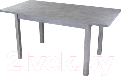 Обеденный стол Домотека Джаз ПР-1 80x120-157 (серый бетон/серый/черный/04)