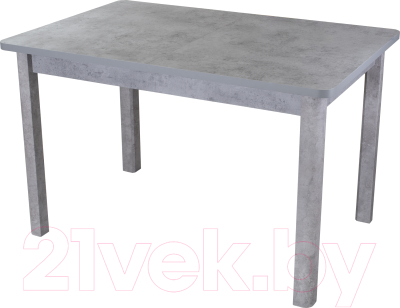 Обеденный стол Домотека Джаз ПР-1 80x120-157 (серый бетон/серый/черный/04)