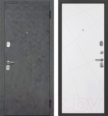 Входная дверь Гарда Феникс Велюр белый софт (96x205, правая)