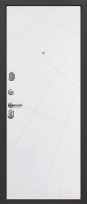 Входная дверь Гарда Феникс Велюр белый софт (86x205, левая)