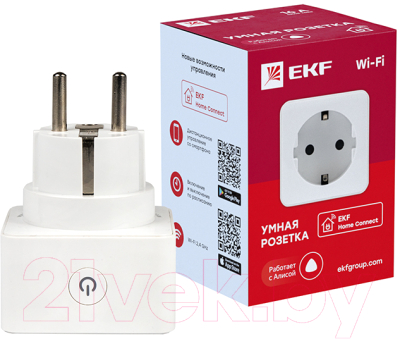 Умная розетка EKF Сonnect Wi-Fi / RCS-1-WF (белый)