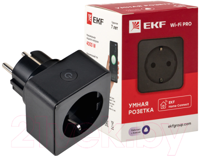 Умная розетка EKF Сonnect Pro Wi-Fi / RCS-2-WF (черный)