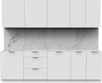 Кухонный гарнитур Интермебель Микс Топ-9 2.6м без столешницы (белый премиум) - 