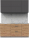 Кухонный гарнитур Интермебель Микс Топ-32 1.6м без столешницы (графит серый/дуб крафт золотой) - 