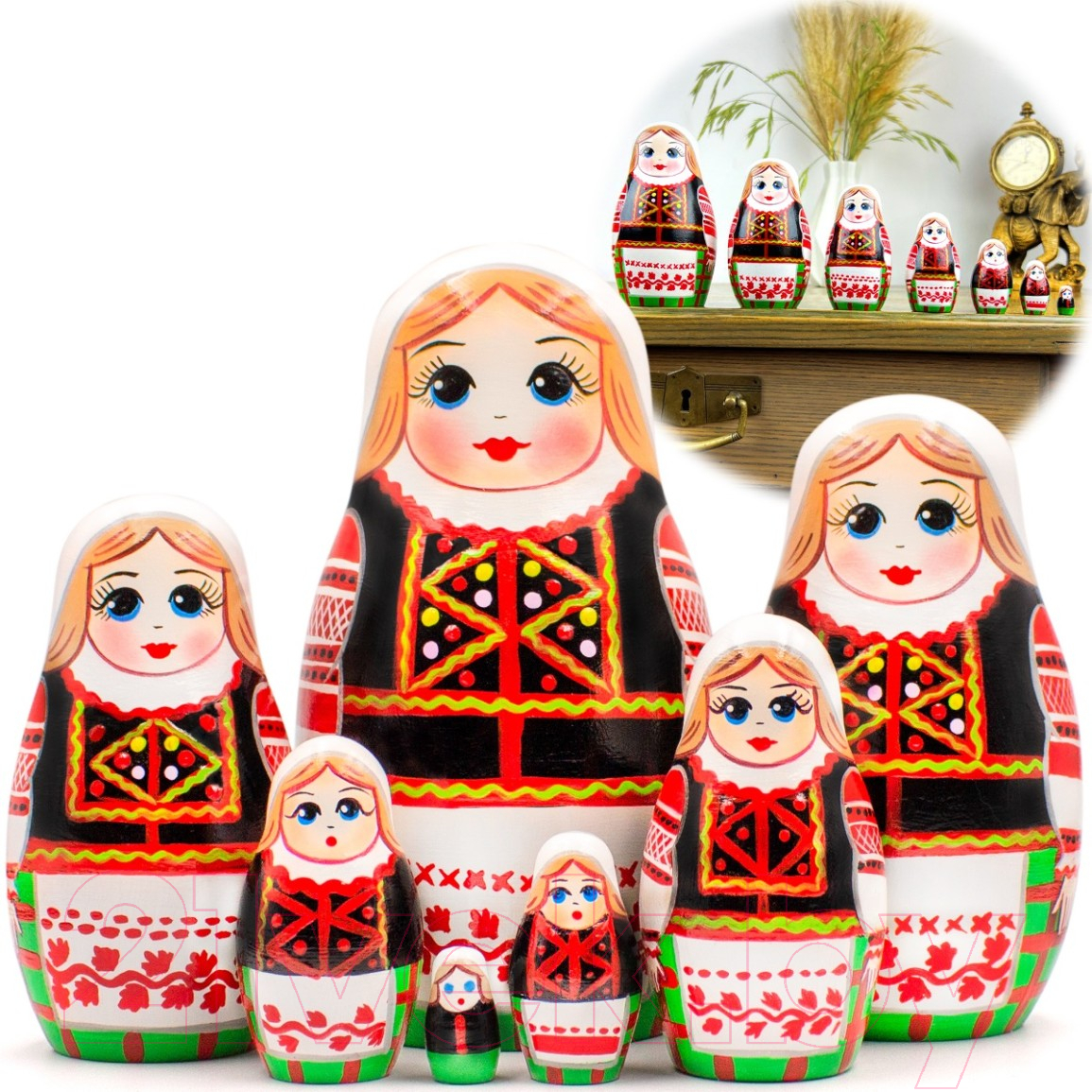 Матрешка сувенирная Брестская Фабрика Сувениров Калинковичская в белорусской народной одежде / 7203 — фото 2