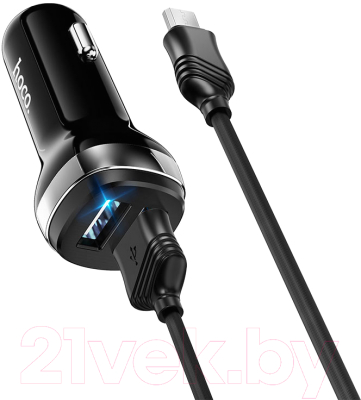 Зарядное устройство автомобильное Hoco Z40 + кабель Micro (черный)