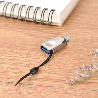 Изображение товара Адаптер Hoco UA10 OTG (серебристый)