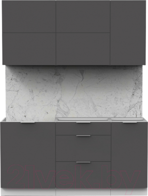 Кухонный гарнитур Интермебель Микс Топ-32 1.6м без столешницы (графит серый)