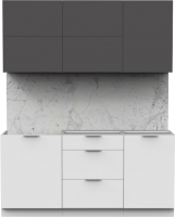 Готовая кухня Интермебель Микс Топ-33 1.7м без столешницы (графит серый/белый премиум) - 