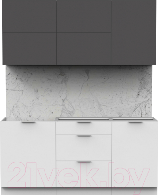 Кухонный гарнитур Интермебель Микс Топ-33 1.7м без столешницы (графит серый/белый премиум)