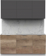 Готовая кухня Интермебель Микс Топ-33 1.7м без столешницы (графит серый/дуб каньон) - 