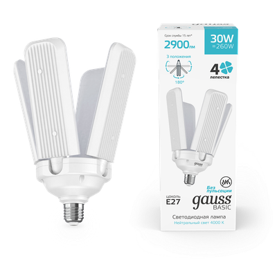 

Лампа, Basic Клевер-4 E27 30W 4000K / 11732232