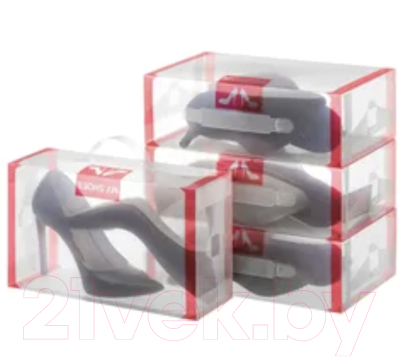 Набор коробок для обуви El Casa 680001 (4шт, красная кайма)