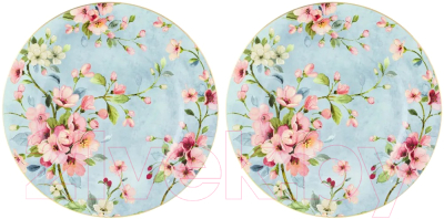 Изображение товара Набор тарелок Elan Gallery Яблоневый цвет на голубом / 420430