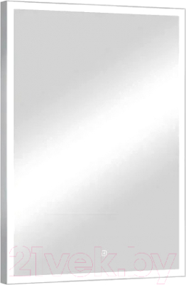 Зеркало Континент Frame Silver Led 60x80 (подогрев, часы)