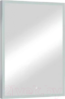 Зеркало Континент Frame Silver Led 70x120 (подогрев, часы)