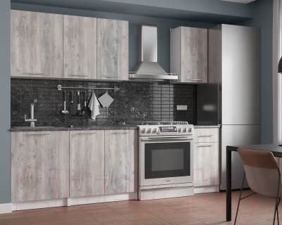 Кухонный гарнитур Mebel-Ars Лион 1.8м (бетон пайн темный)