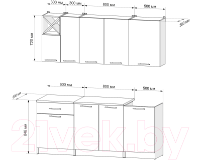 Кухонный гарнитур Mebel-Ars Милана 1.9м (дуб сонома/белый)