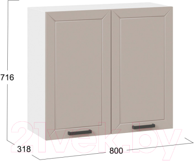 Шкаф навесной для кухни ТриЯ Лорас 1В8 (белый/холст латте)