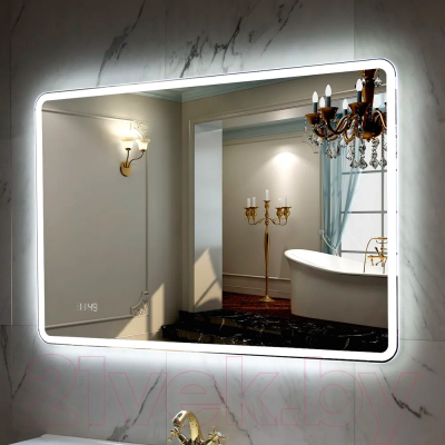 Зеркало Пекам Marta 1 90x60 / marta1-90x60dpcl (с подсветкой, сенсором на взмах руки, подогревом и часами)